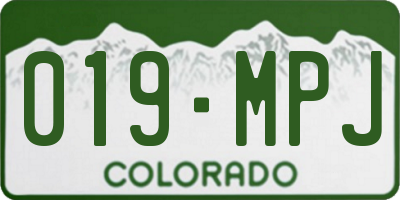 CO license plate 019MPJ