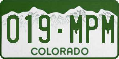 CO license plate 019MPM