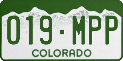 CO license plate 019MPP