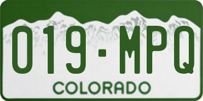 CO license plate 019MPQ