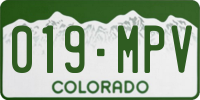 CO license plate 019MPV