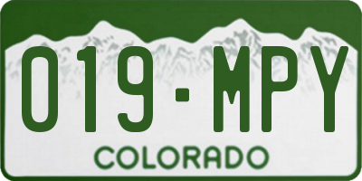 CO license plate 019MPY