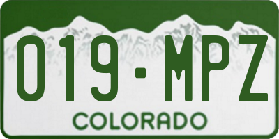 CO license plate 019MPZ
