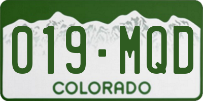 CO license plate 019MQD