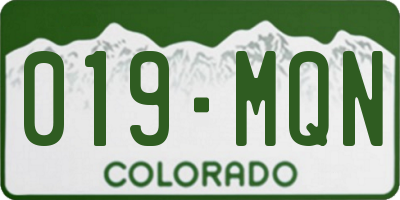 CO license plate 019MQN