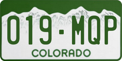 CO license plate 019MQP