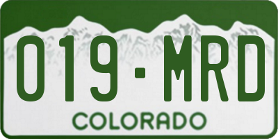 CO license plate 019MRD