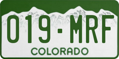 CO license plate 019MRF