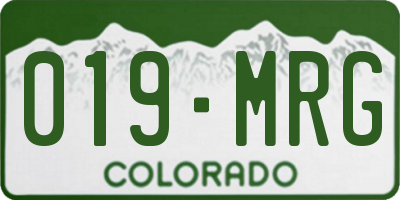 CO license plate 019MRG