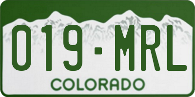 CO license plate 019MRL
