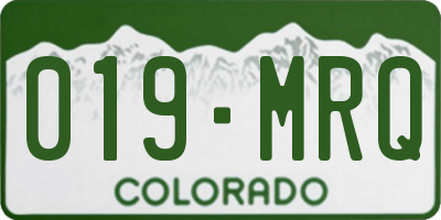 CO license plate 019MRQ