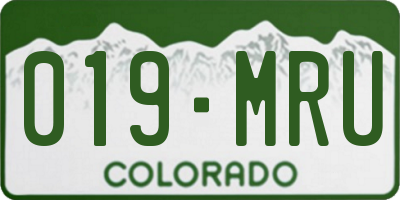 CO license plate 019MRU