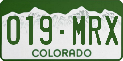 CO license plate 019MRX