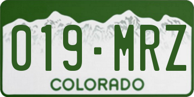 CO license plate 019MRZ