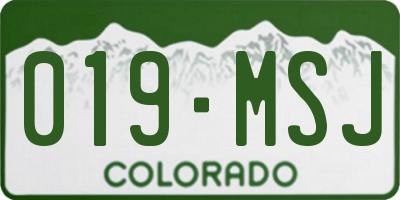 CO license plate 019MSJ