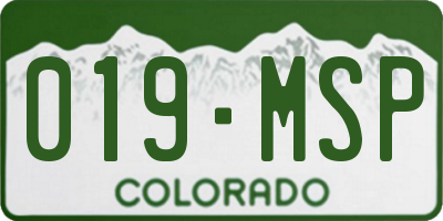 CO license plate 019MSP