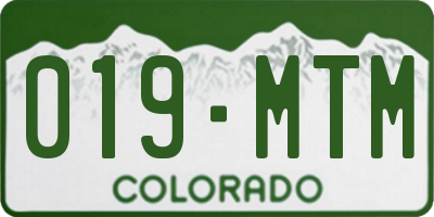 CO license plate 019MTM