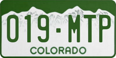 CO license plate 019MTP