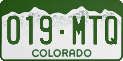 CO license plate 019MTQ