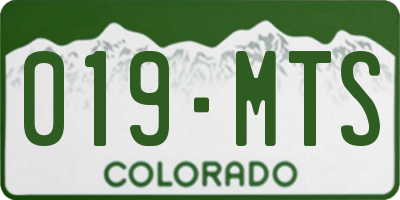 CO license plate 019MTS