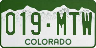 CO license plate 019MTW