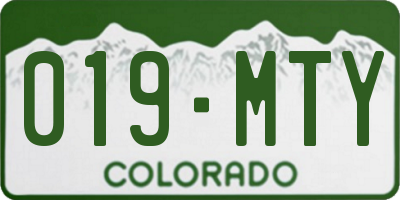 CO license plate 019MTY