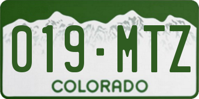 CO license plate 019MTZ