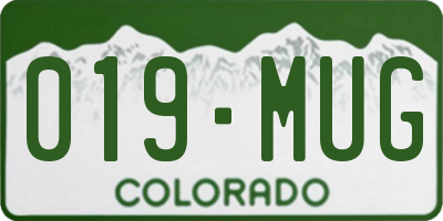 CO license plate 019MUG