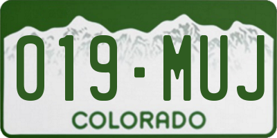 CO license plate 019MUJ