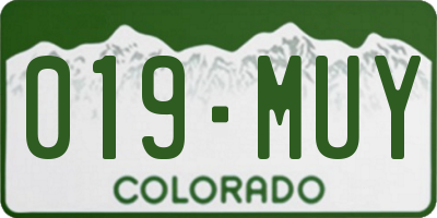 CO license plate 019MUY