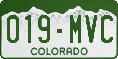 CO license plate 019MVC