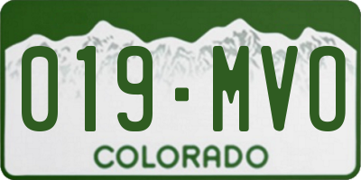 CO license plate 019MVO