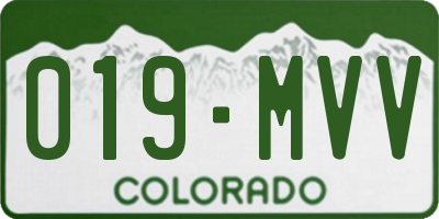 CO license plate 019MVV