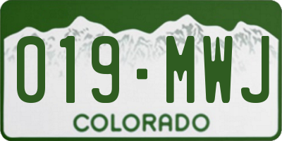 CO license plate 019MWJ