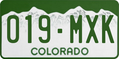CO license plate 019MXK
