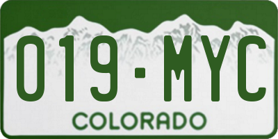 CO license plate 019MYC
