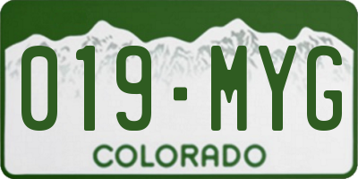 CO license plate 019MYG