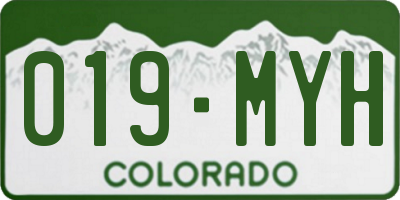 CO license plate 019MYH