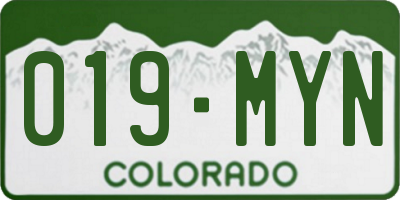 CO license plate 019MYN