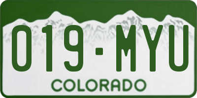 CO license plate 019MYU