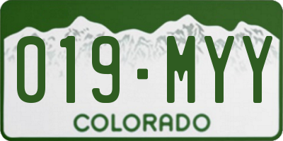 CO license plate 019MYY