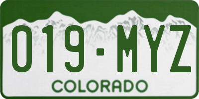 CO license plate 019MYZ