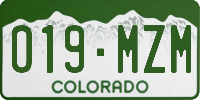 CO license plate 019MZM