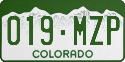 CO license plate 019MZP