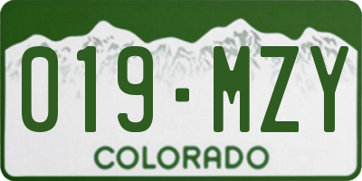 CO license plate 019MZY