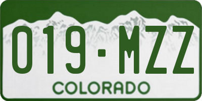 CO license plate 019MZZ
