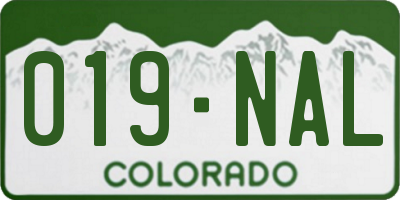 CO license plate 019NAL