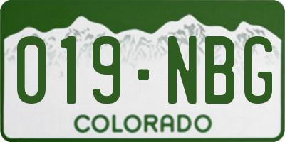 CO license plate 019NBG