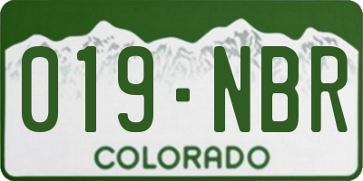 CO license plate 019NBR