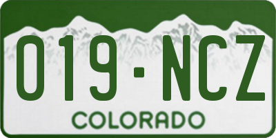 CO license plate 019NCZ